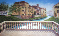 mural painting montreal - Tuscan Italian garden & architecture